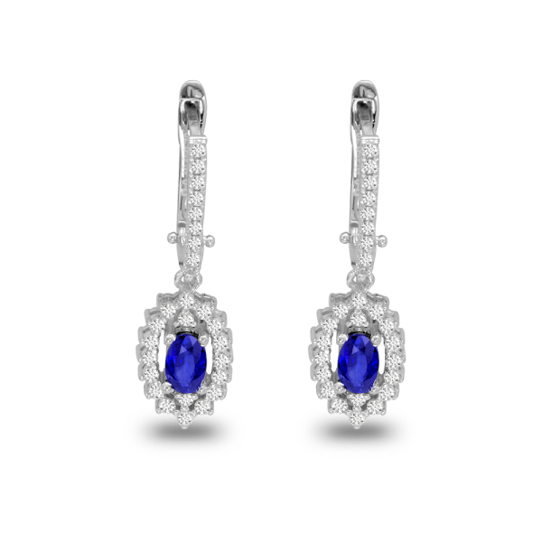 1.19 Karat Safir Pırlanta Küpe