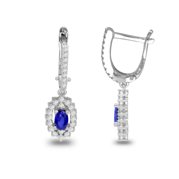 1.19 Karat Safir Pırlanta Küpe