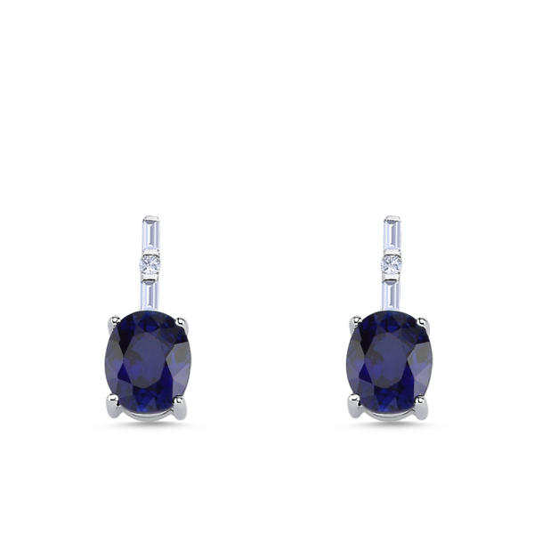 Pırlanta Safir Küpe Pesaro