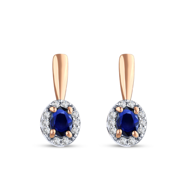 0.41 Karat Safir Pırlanta Küpe