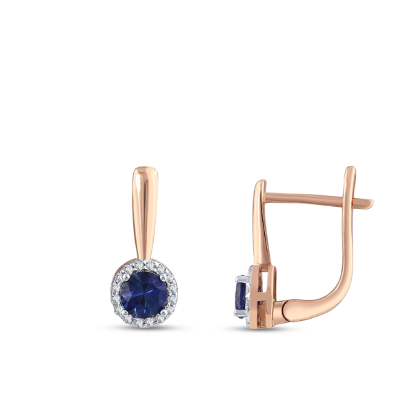 0.64 Karat Safir Pırlanta Küpe