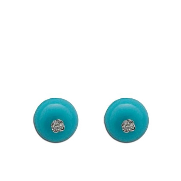 Pırlanta Firuze Taşlı Küpe