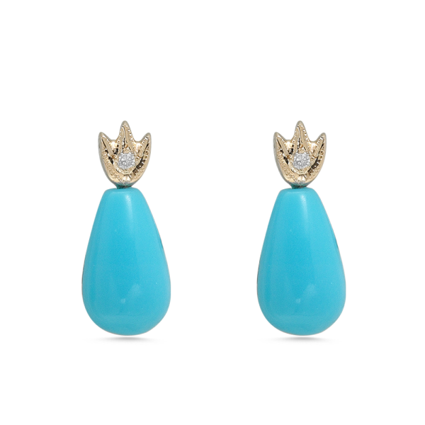 Pırlanta Firuze Küpe