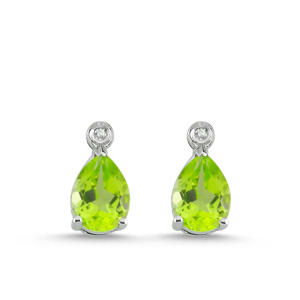 Damla Peridot Pırlanta Küpe