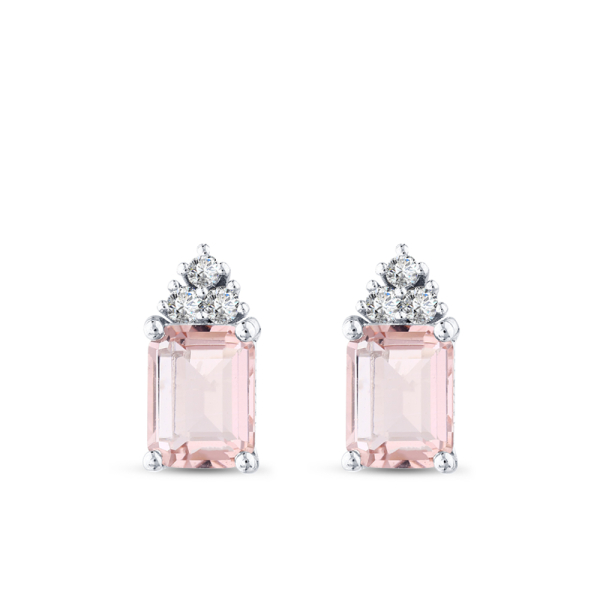 Morganit Pırlanta Küpe