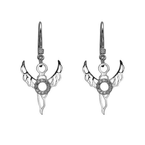 Pırlanta Gümüş Bilgelik Meleği Zadkiel Küpe