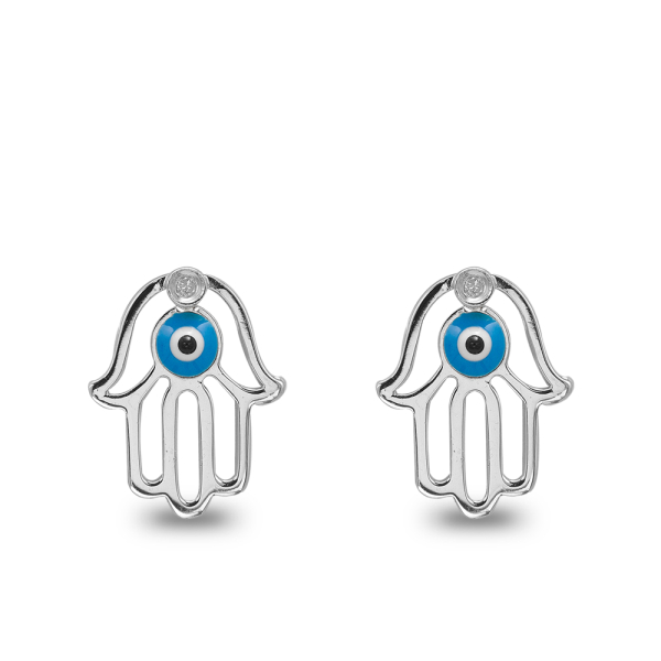 Pırlanta Fatma Ana Eli Gümüş Küpe