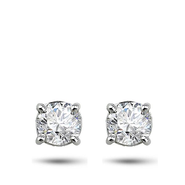 0.90 Karat Pırlanta Tektaş Küpe