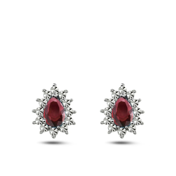 Damla Kesim Yakut Altın Küpe