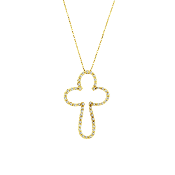 0.21 Karat Pırlanta Haç Kolye