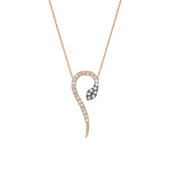 Pırlantalı Yılan Figürlü Kolye