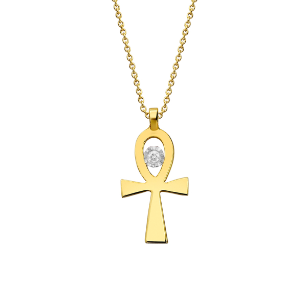 Sonsuz Yaşam Sembolü Pırlanta Kolye (Ankh)