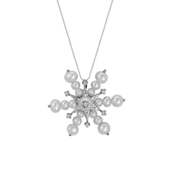 Pırlanta Kolye Kar Tanesi İnci