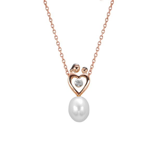 Pırlanta İnci Anne Çocuk Kolye