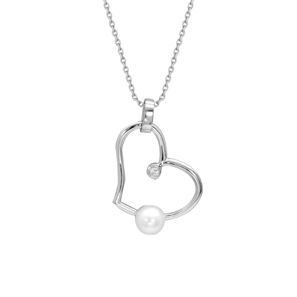 Pırlanta Gümüş İnci Kolye