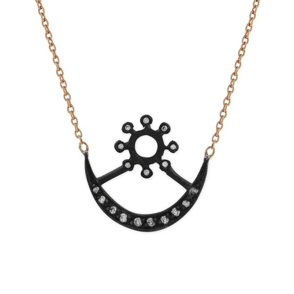 Pırlantalı Aşk Sembolü Kolyesi (Osram ne Nsoromma) Adinkra