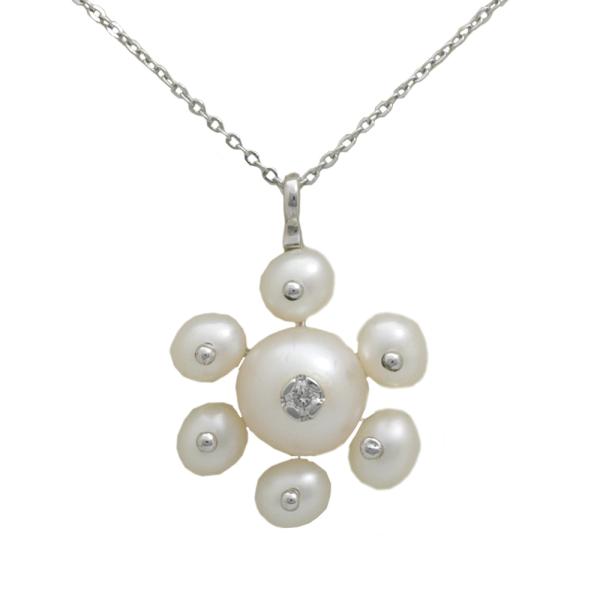 İnci Çiçeği Pırlanta Kolye