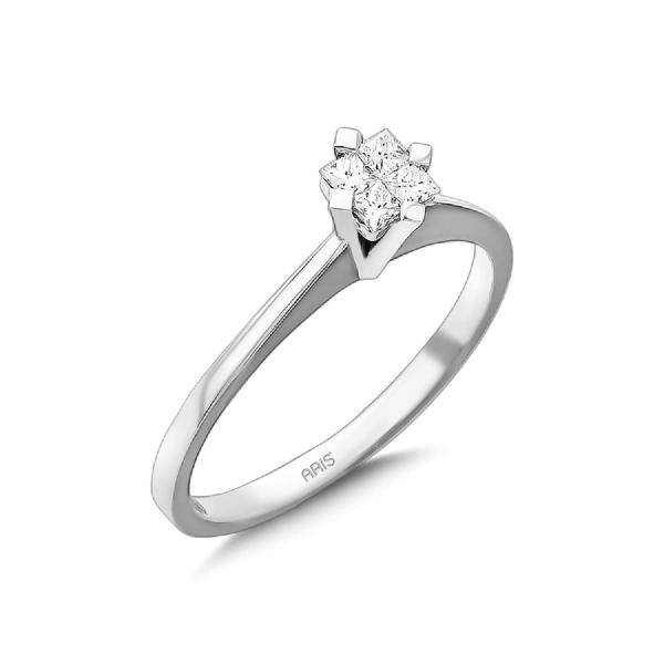 0.20 Karat Prenses Kesim Pırlanta Effect Tektaş Yüzük