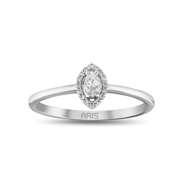 0.10 Karat Pırlanta Fantezi Markiz Yüzük