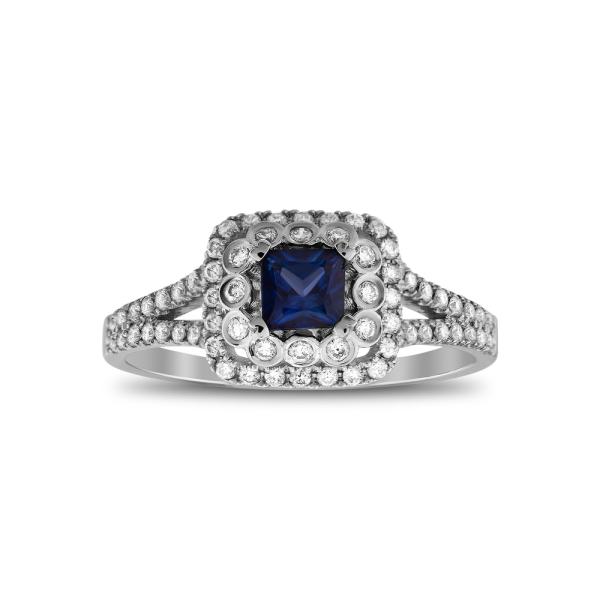 1.09 Karat Pırlanta Safir Yüzük