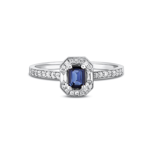 0.59 Karat Pırlanta Safir Yüzük