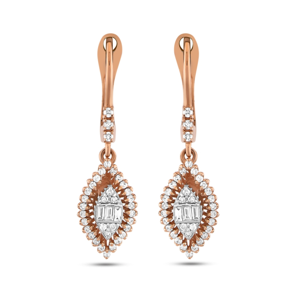 Pırlanta Markiz Baget Kesim Küpe