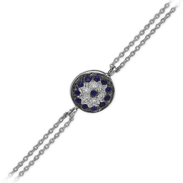 Pırlantalı Safir Taşlı Bileklik