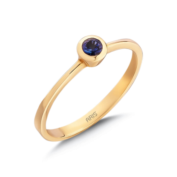 0.14 Karat Safir Tektaş Yüzük