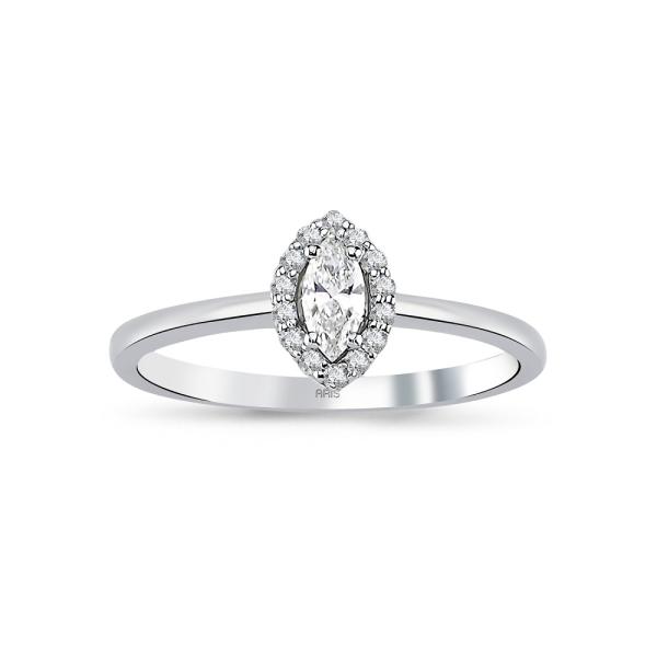 0.21 Karat Pırlanta Markiz Fantezi Tektaş Yüzük